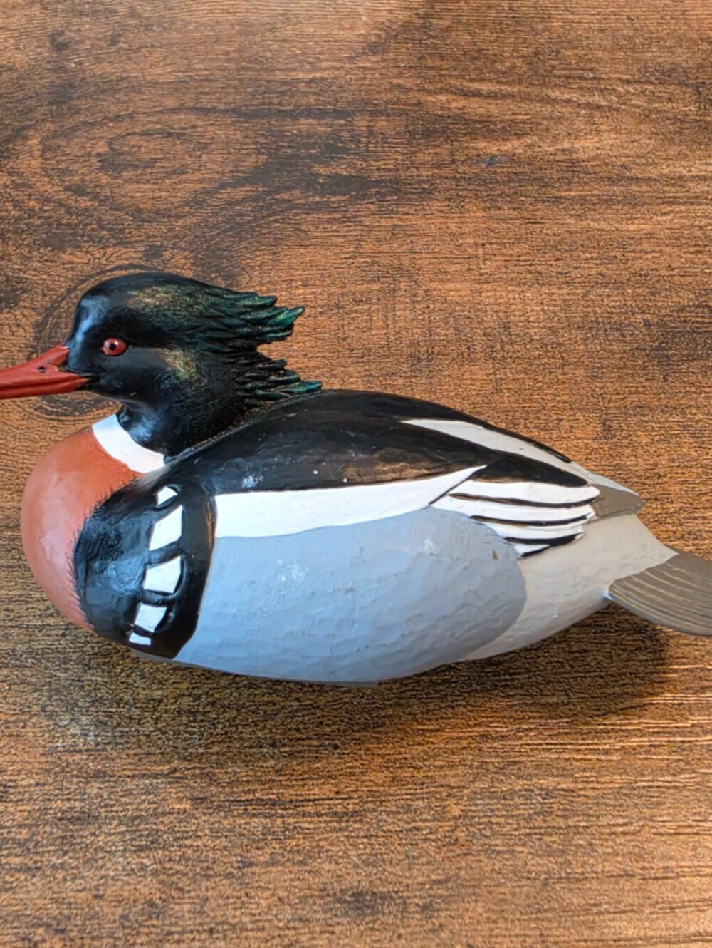 Ducks Unlimited Jett Brunet Red Breasted Merganser Mini Duck Decoy 2015